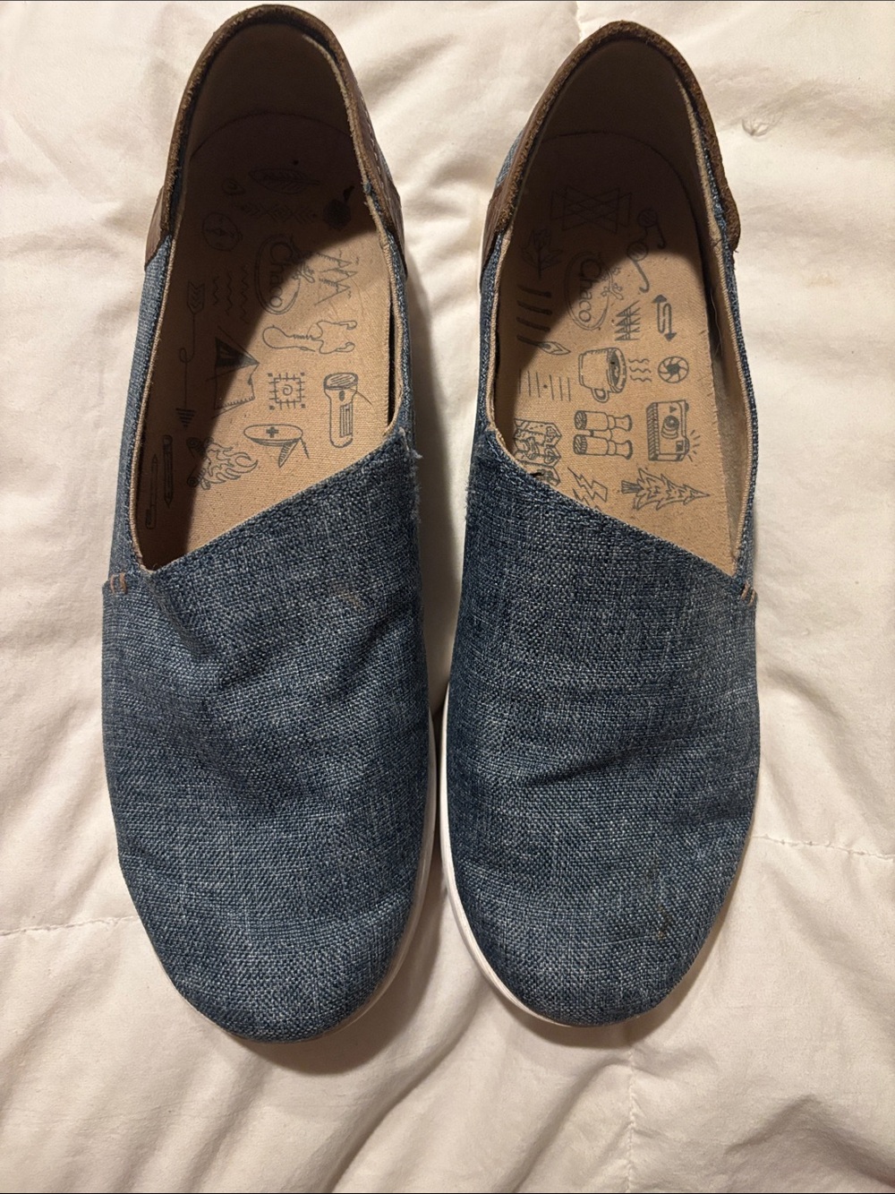 Chaco Women's Blue Denim-Style Slip On Flats